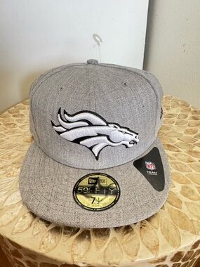 NWTNew Era 59FIFTY Denver Broncos Iron Cloud Gray Fitted Hat size 7 1/2